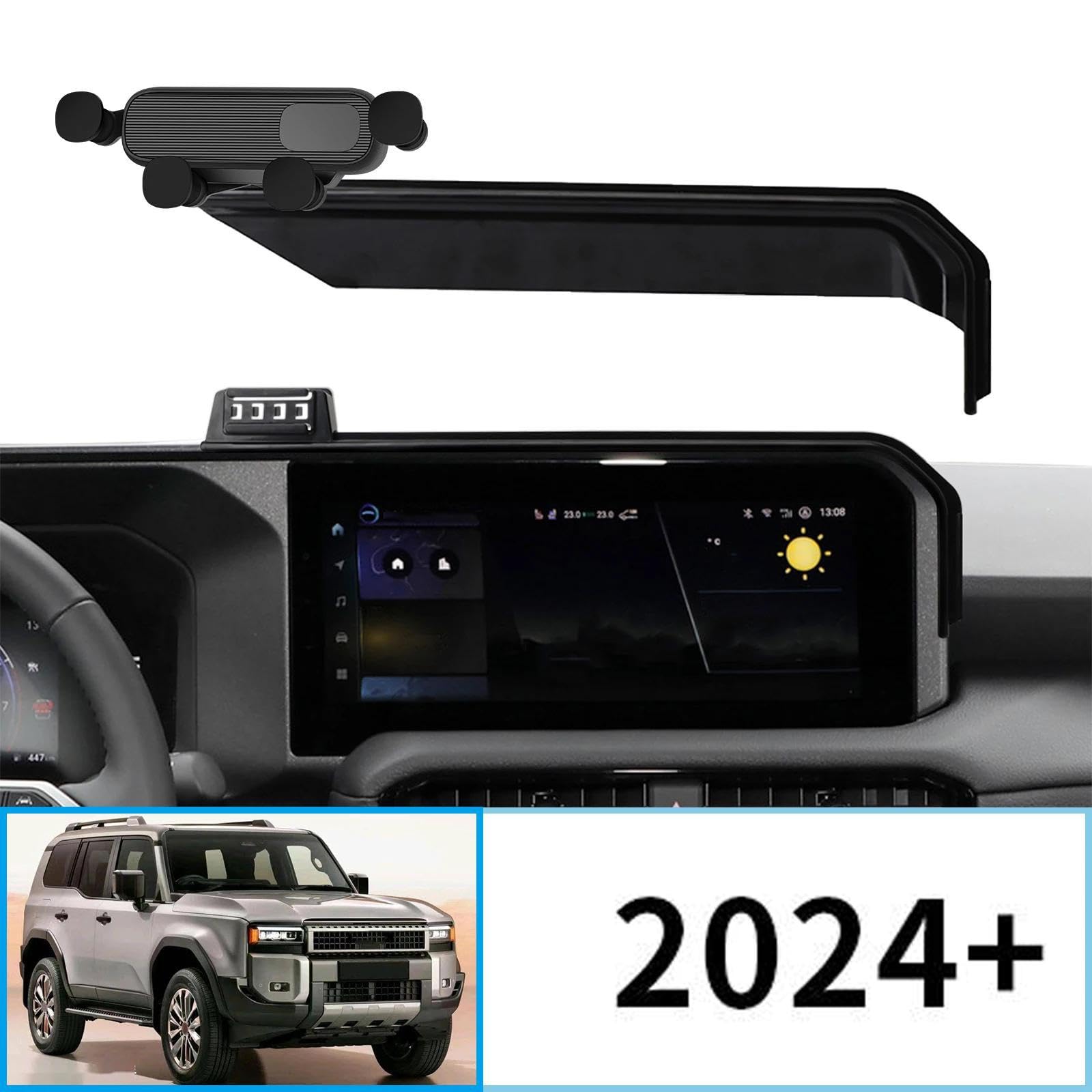 Uchwyt Samochodowy na Telefon dla Toyota Land Cruiser Pradla J250 2024-2025, uchwyt na telefon komórkowy dla samochodu, ekran, stała podstawa, stojak na nawigację GPS (ładowanie)