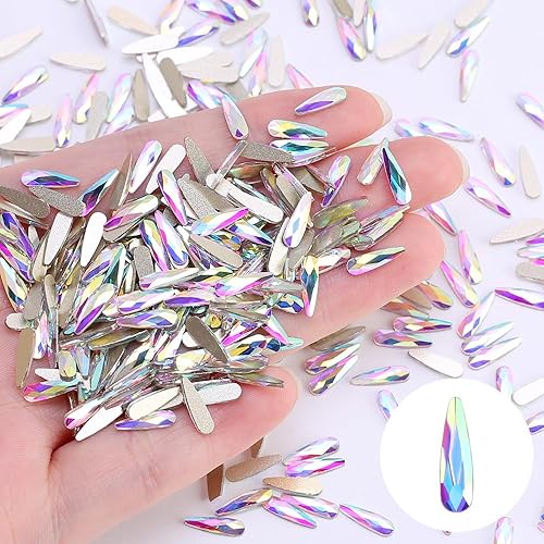 300 piezas de cristal AB para arte de uñas con parte trasera plana K9, decoraciones de strass de vidrio K9, bricolaje, manualidades, no termofijar,