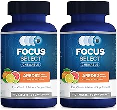 Focus Select AREDS2 based Chewable Eye Vitamin-Mineral Supplement - AREDS2 based Supplement for Eyes (180 ct. 90 Day Supply) Citrus Flavored AREDS2 based Eye Chewable - AREDS2 Low Zinc Formula, 2 Pack