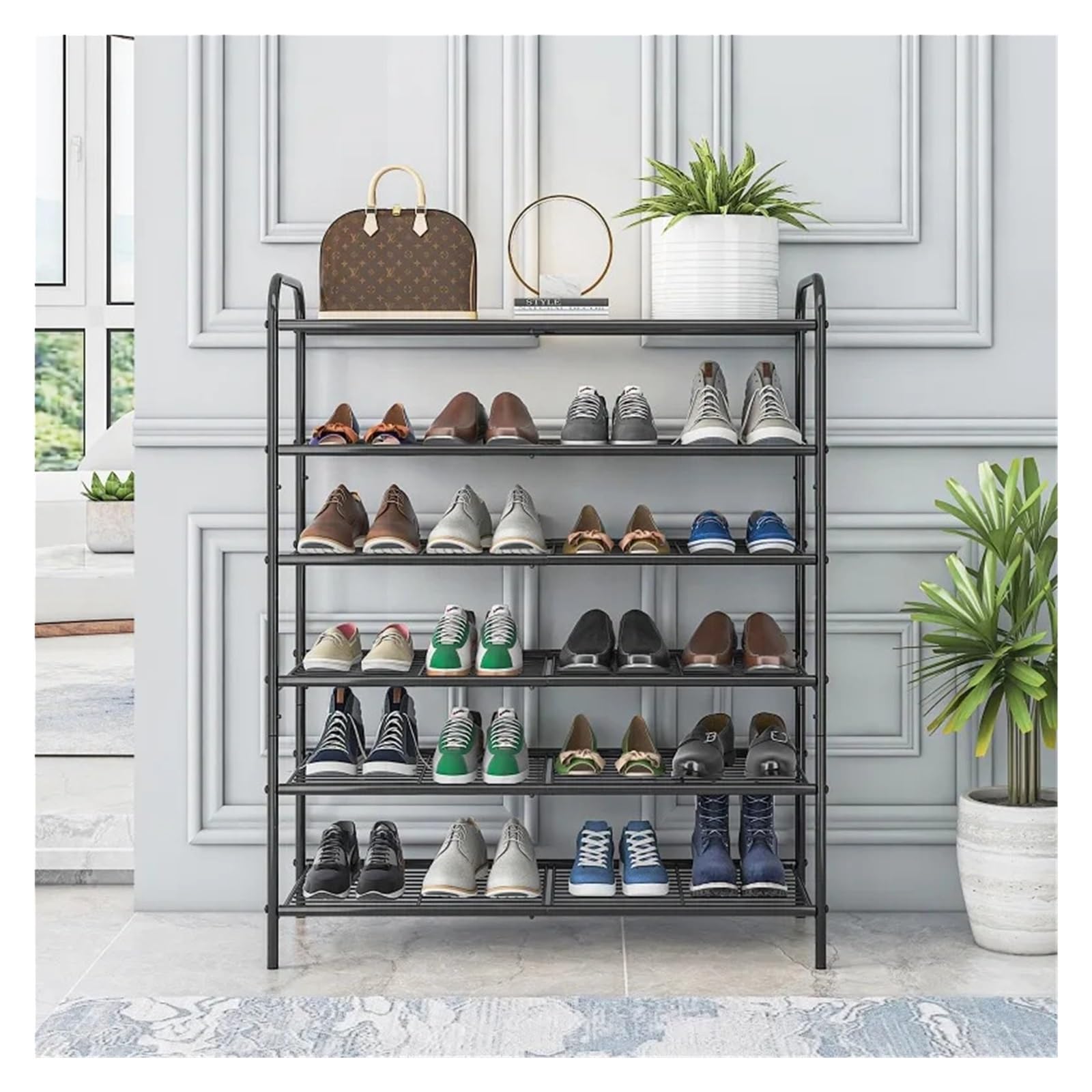Estantería de Metal 3/4 Tier Multi-Layer Shoe Rack Space Saving Household