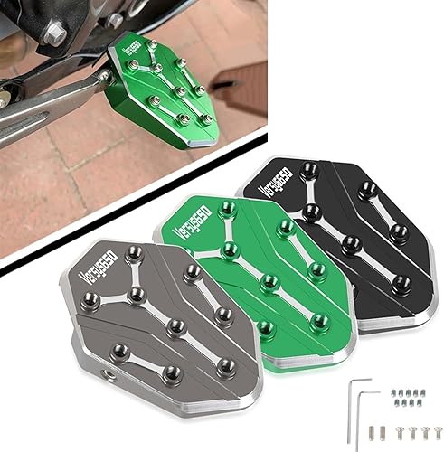 Miniatura 2 de CNC aluminio Motorcycle for Kawasaki VERSYS 650 2010-2022 Kickstand Side Stand Enlarge Extension (Color  Gray VERSYS)