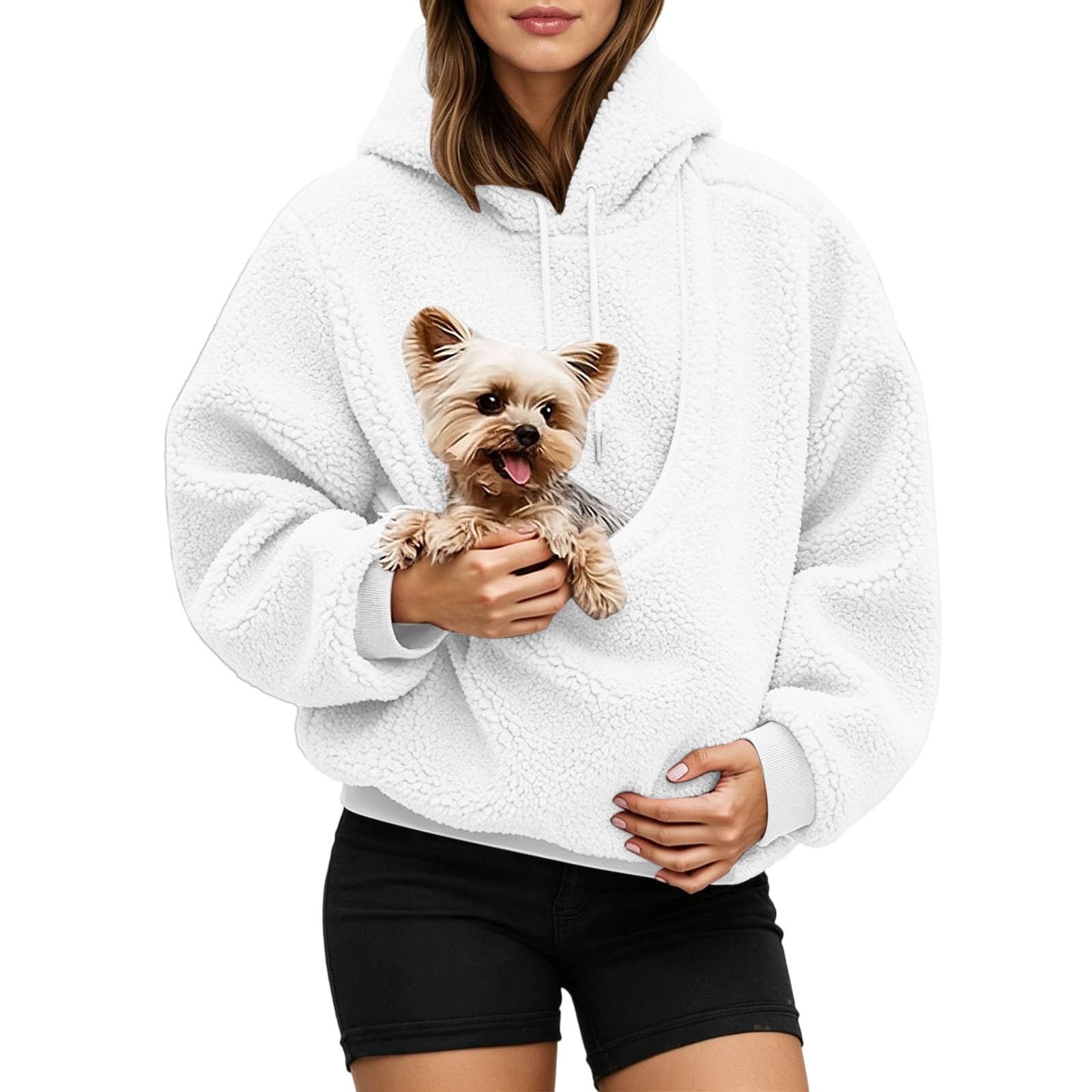 Pet Pouch Hoodie Oversized Pullover for Cats and Small Dogs