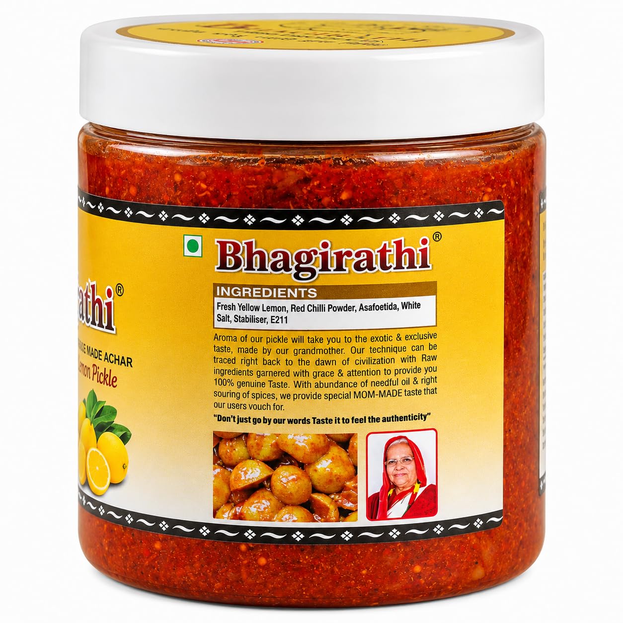 Bhagirathi Traditional Lemon Hing Pickle 500g Spicy Nimbu Hing Ka Achar Homemade Style Oil-Free Digestive Lemon Pickle 1