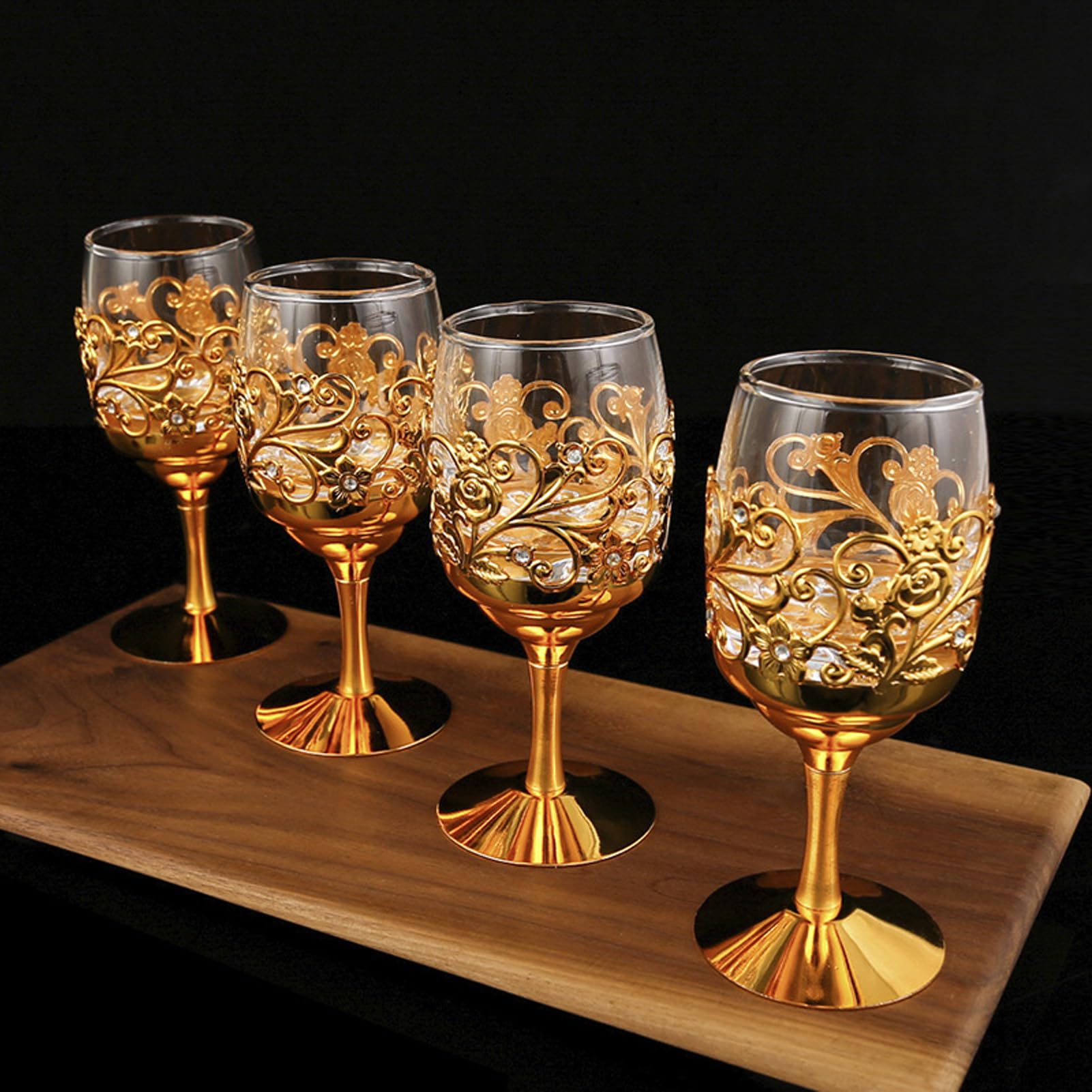 Juego de 6 vasos de copa vintage, copas de vino, vasos de vidrio con patrón en relieve, vasos transparentes para beber, copas de bebida, vasos de bar para té helado, vino, cerveza, jugo,