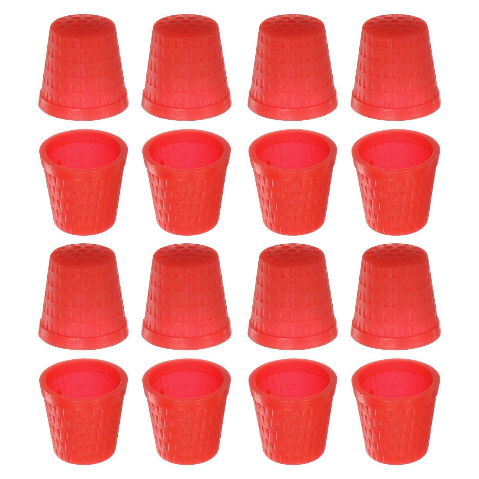 HARFINGTON Dedal de costura de plástico, protector de dedos, protector de dedos, acolchado, manualidades, accesorios de bordado, herramientas de costura de trabajo manual, 50 unidades, rojo