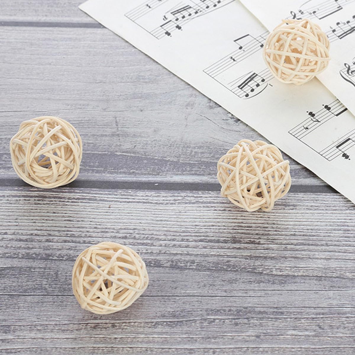 Toyvian Lot de 20 Boules de Rotin 3 Cm Naturelles Beige, Recharge Diffuseur de Parfum en Osier, Remplisseurs de Vase pour Décoration D’aromathérapie Intérieure
