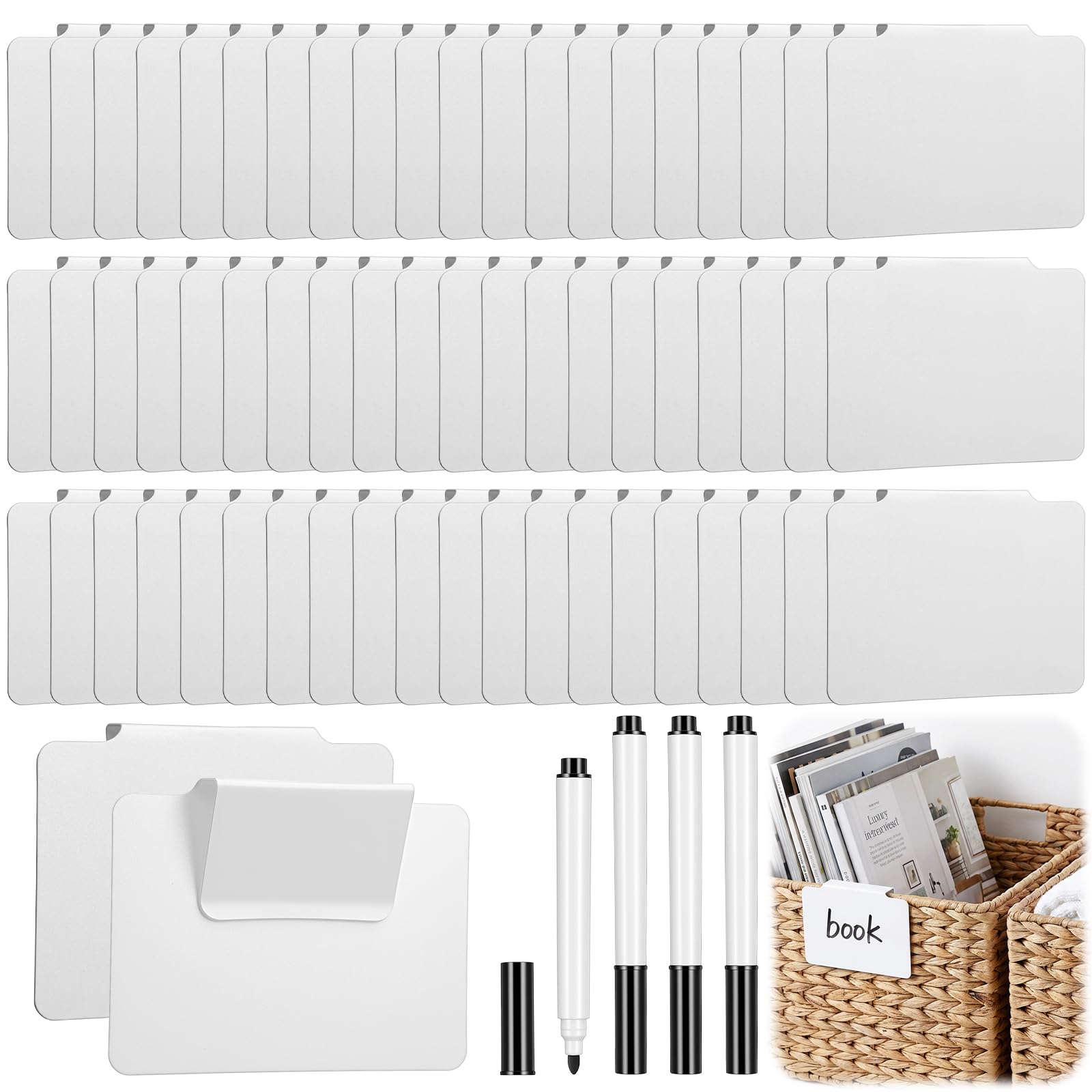 Photo 1 of HANLANXUE 64 Pcs Basket Labels with 4 Chalk Markers