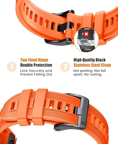 Miniatura 10 de NotoCity Correa de reloj de silicona suave compatible con Fenix 5 Band 0.866 in de ancho para Fenix 5 PlusFenix 6Fenix 6 ProFenix 7exipForerunner