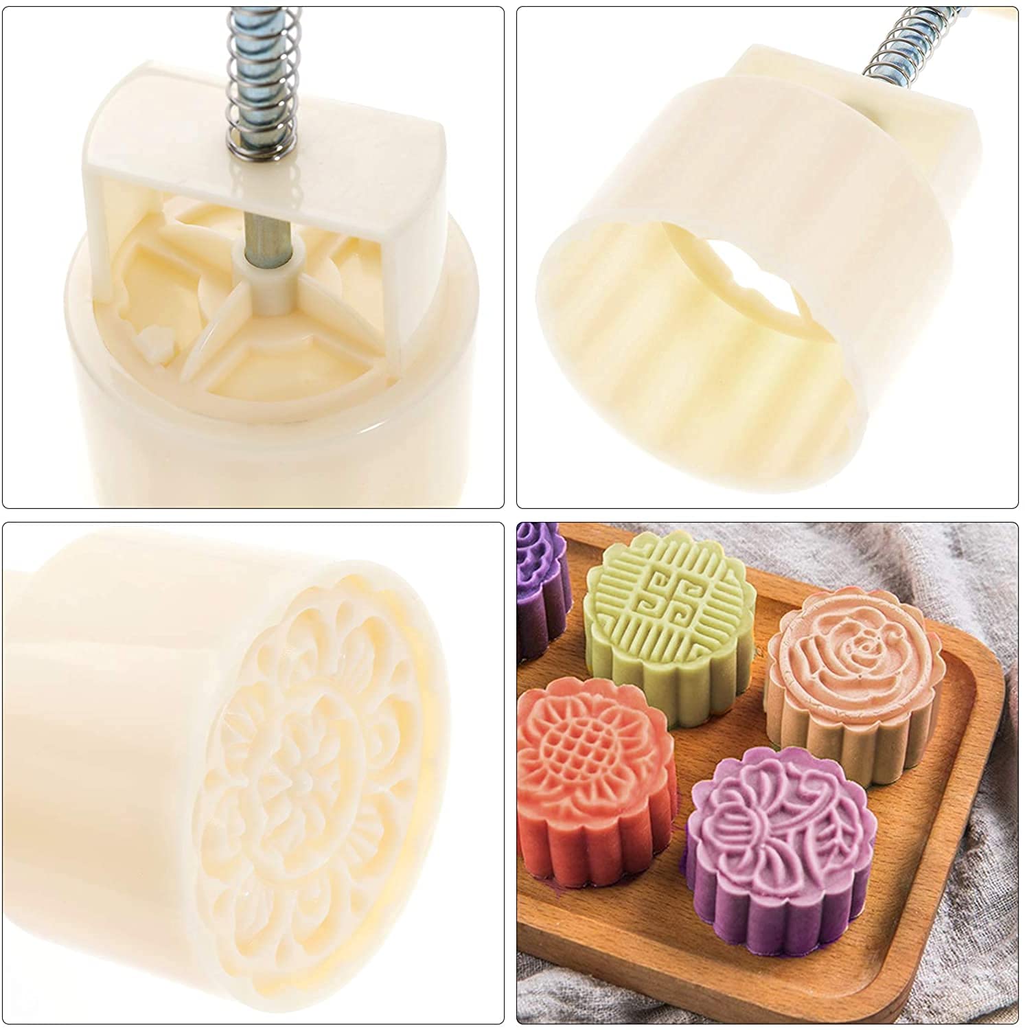 Set 11 Stampini Per Dolci A Forma Di Luna E Fiori - Utensili Decorazione Pasticcini Con Timbri Floreali