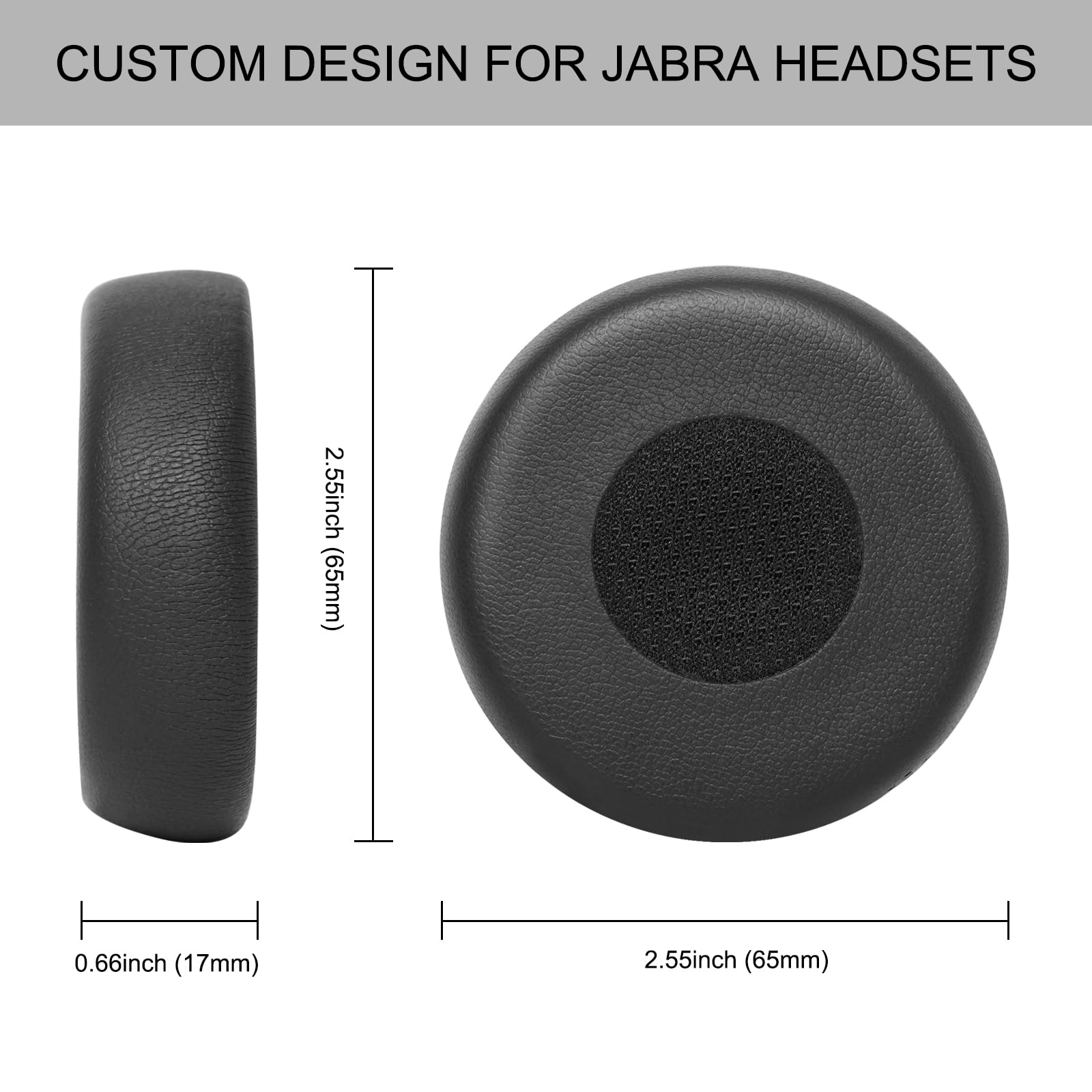 Gvoears Evolve 75 - Almohadillas de Repuesto para Jabra Evolve 75 (75UC 75MS 75SE) con Espuma viscoelástica de Alta Densidad