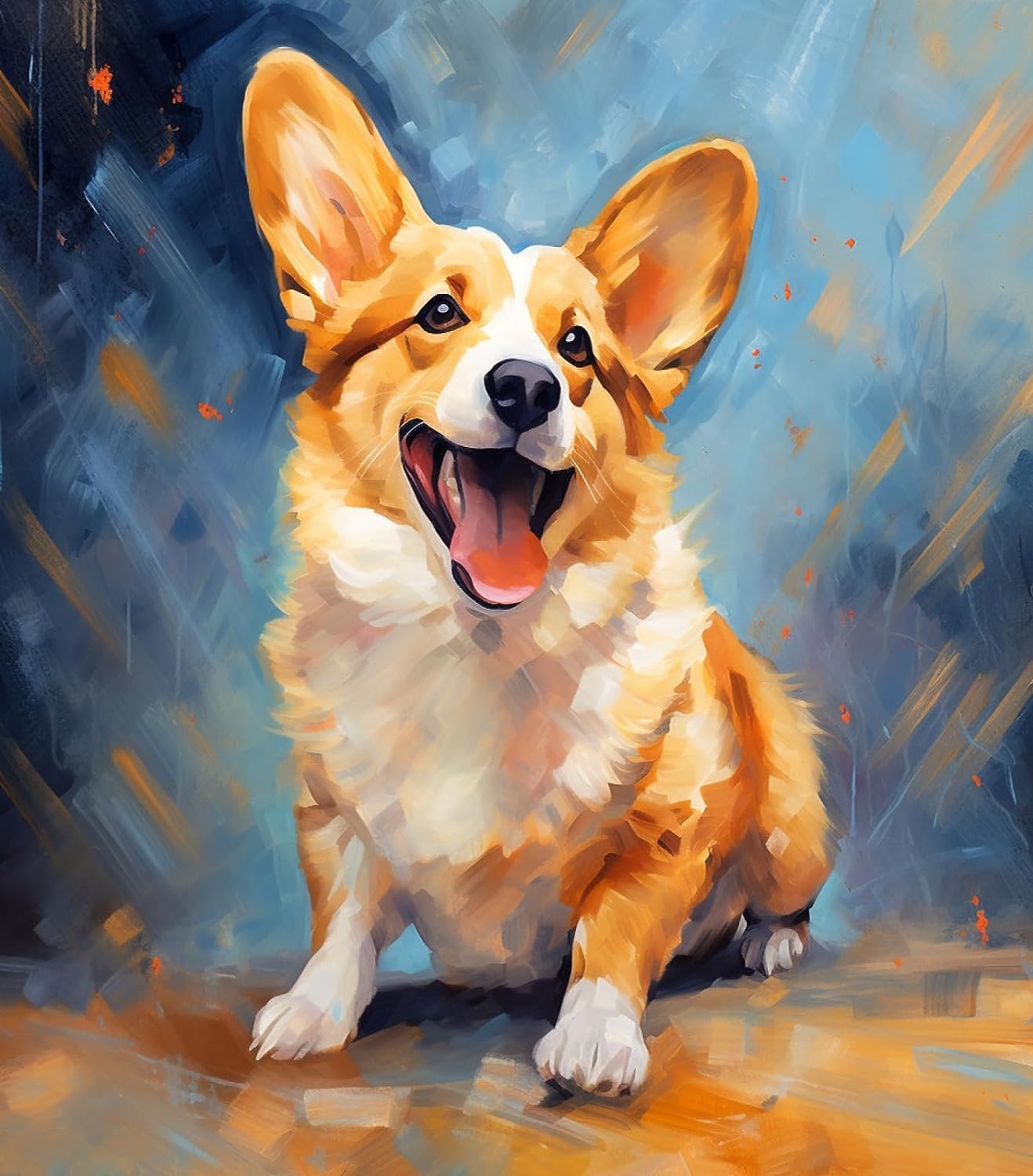 ZMHZMY Paint by Numbers Kit for Adults,Corgi,Paintings for Home Toys and Games,40x50cm Without Frame