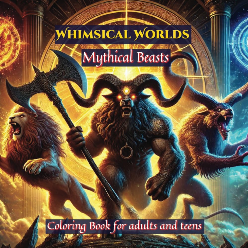 Whimsical Worlds – Mythical Beasts: A Fantasy Coloring Adventure with Legendary Creatures from Myth and Folklore (Whimsical Worlds: Enchanting Fantasy Coloring Books)