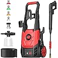 AgiiMan Electric Pressure Washer, 4000PSI Max 2.8 GPM Power Washer Electric Powered with 20FT Hose, 4 Nozzles, Foam Cannon, High Pressure Cleaner Machine for Cars,Patios,Furniture,Driveways, Yellow