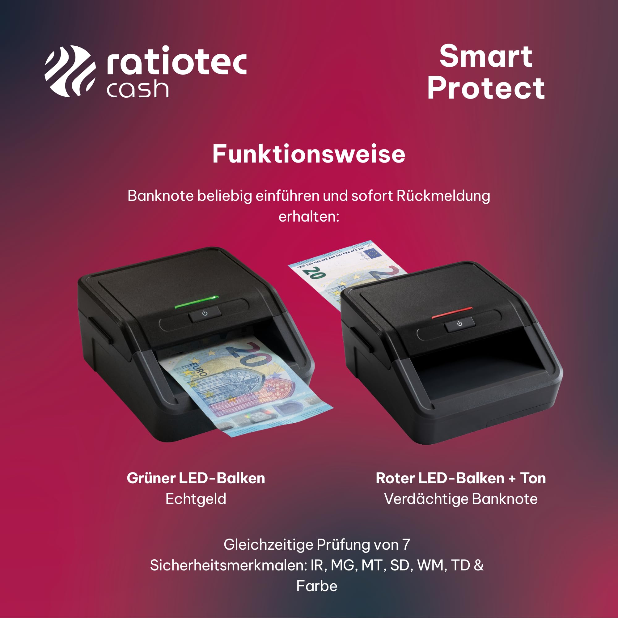 DETECTOR DE BILLETES FALSOS RATIOTEC SMART PROTECT