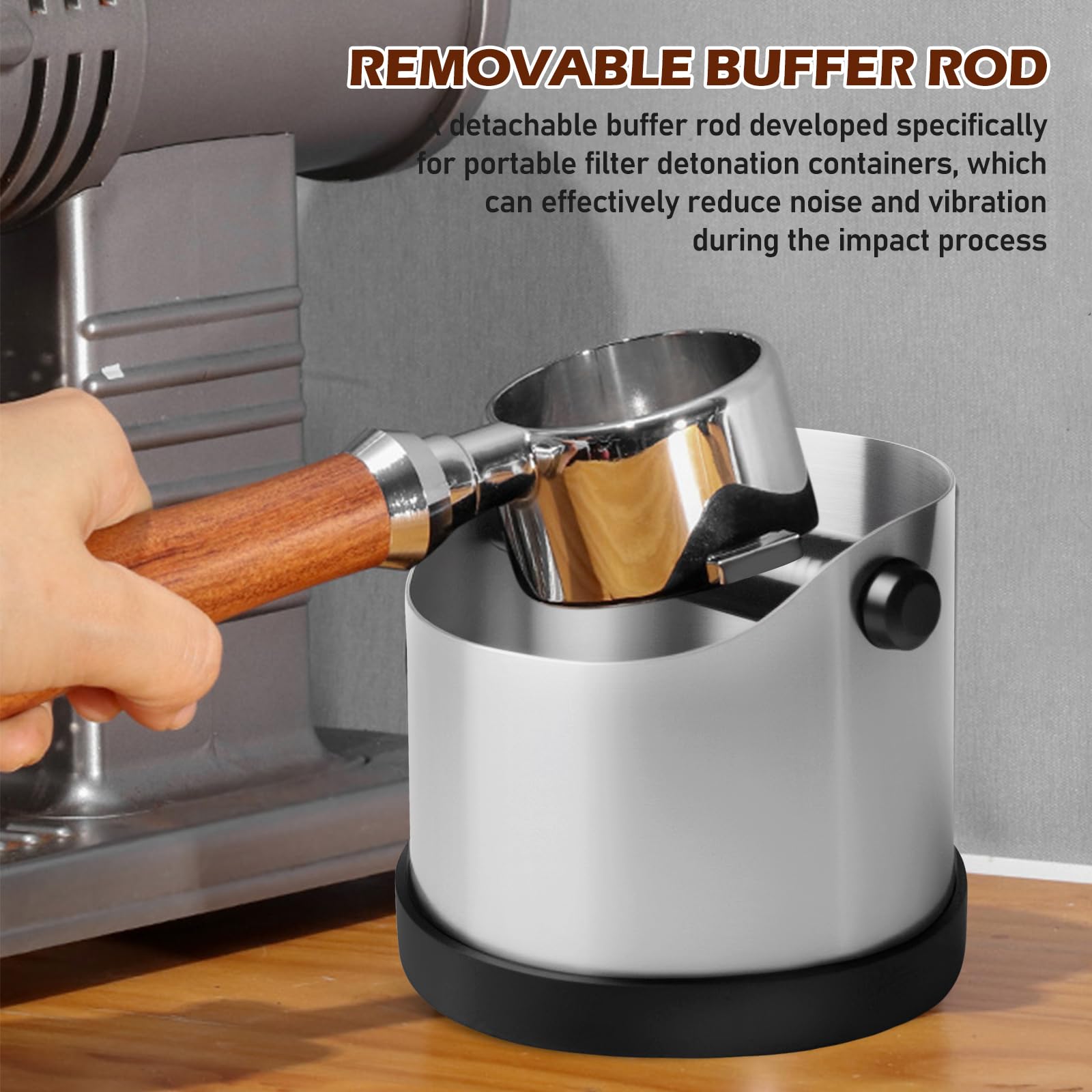 PORFOYO Contenitore per colino, contenitore per caffè in acciaio inox, con fondo antiscivolo, per raccogliere e riciclare