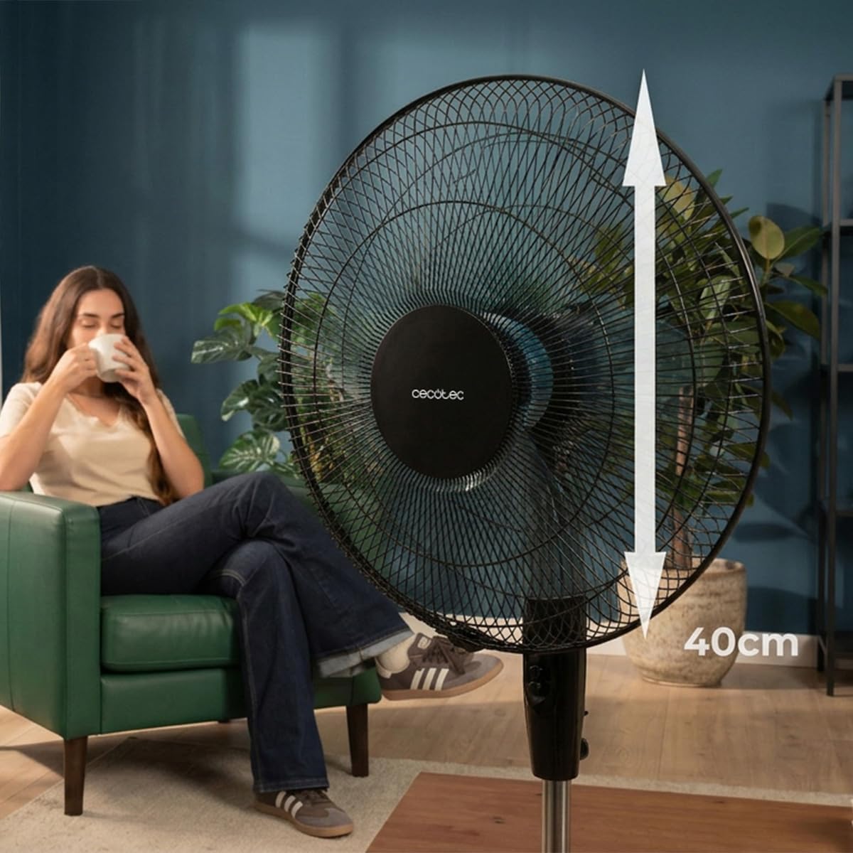 Cecotec Standventilator EnergySilence 515 WindLite Pro 56 W 40 cm 5 Flügel 3 Stufen Oszillation Teleskopstange