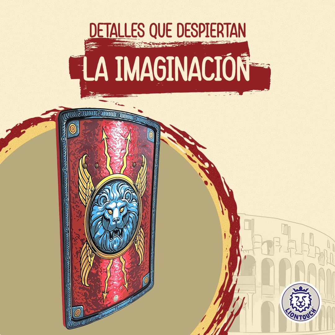 Liontouch - Escudo Scutum Romano de Legionario para Niños 3+ Años | Juguete de Espuma Histórico para Juego como Soldado en Antigua Roma | Armas y Armaduras Seguras, Disfraces y Trajes de Gladiador