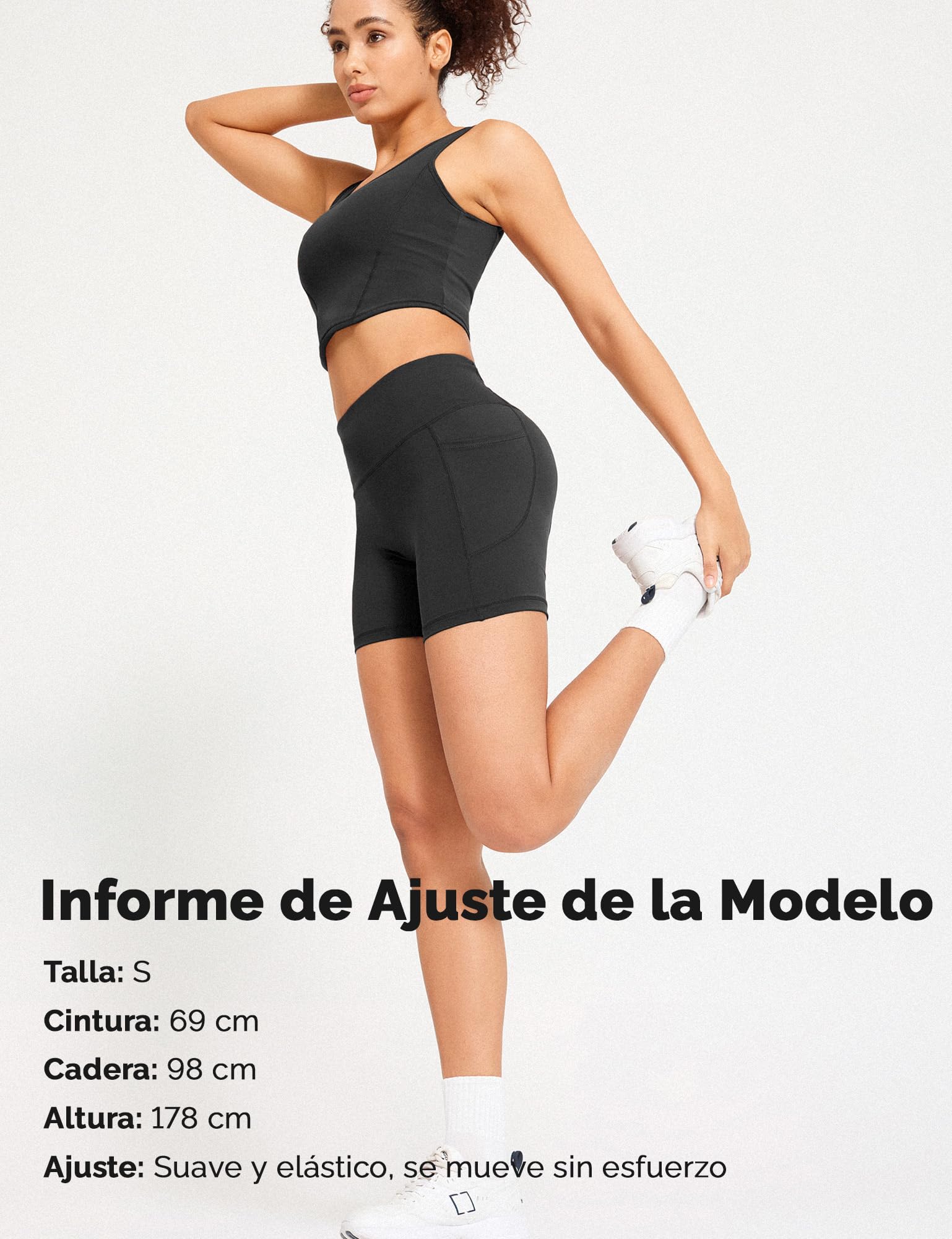 Yogaration Mallas Cortas Push up Sin Costuras Mujer Cintura Alta Antirozaduras Elásticos Yoga Gym Running