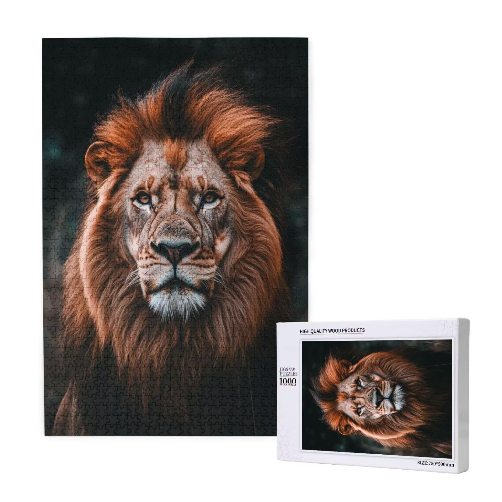 Puzzle 2000 Pieces Lion Grand Puzzle Classiques en Bois pour Adultes, Jeux Amusants/Colorés/Impossible/Difficiles, Cadeau d'anniversaire de Festivals pour la Famille Amis Cadeaux, Animal M-1799