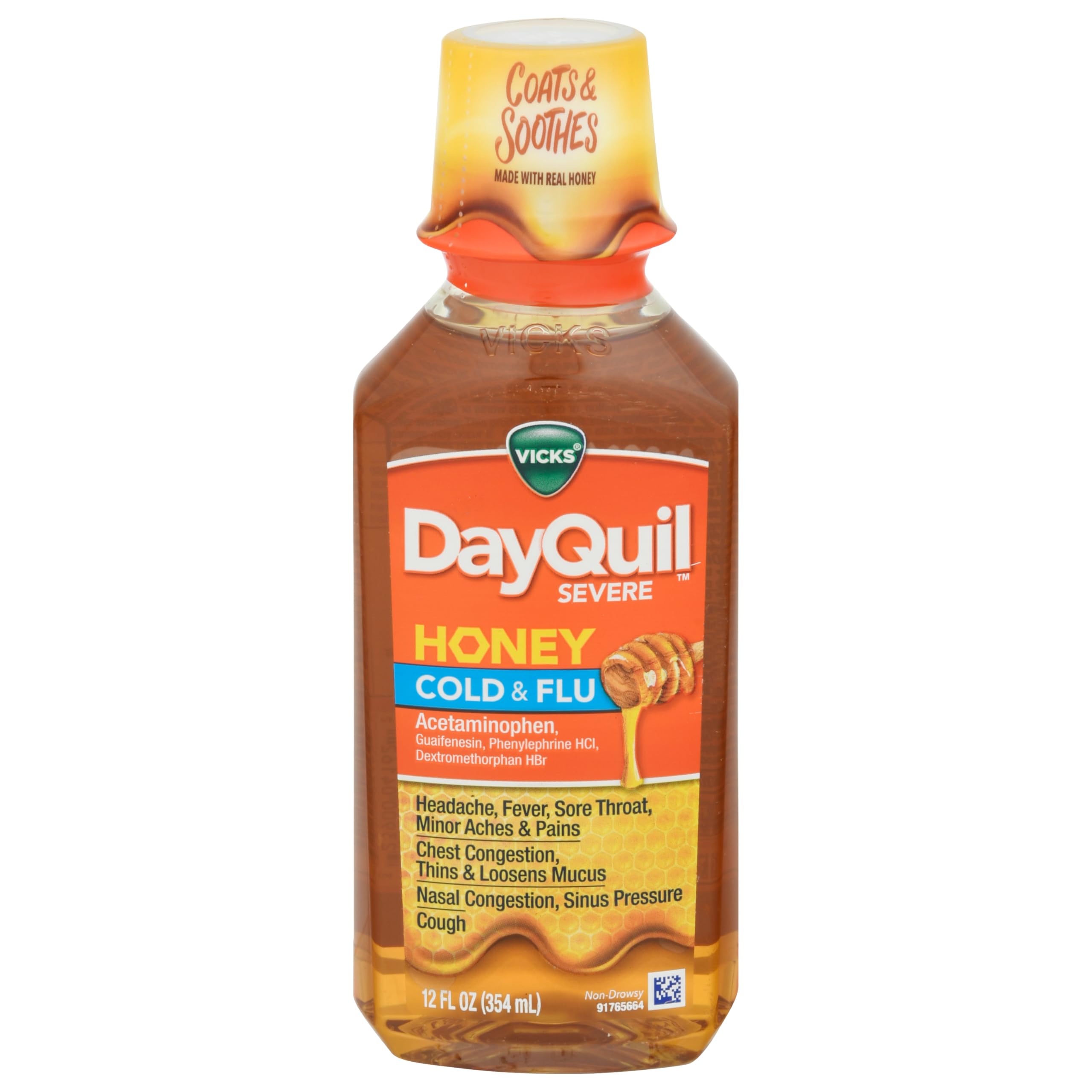 Vicks DayQuil Severe Cold & Flu Medicine, Maximum Strength, Honey - 12 fl oz