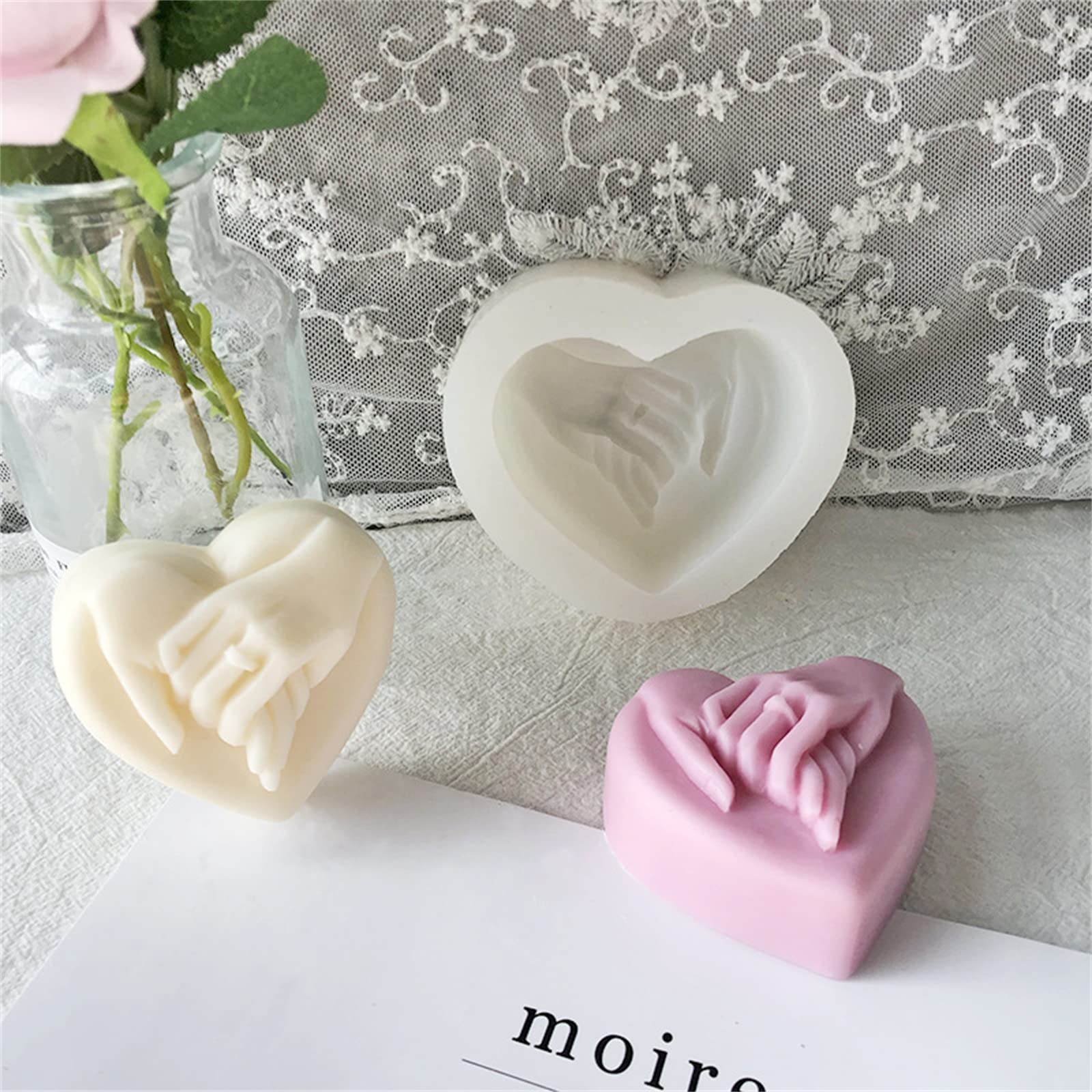 Lint Love Ornament Siliconen Mal, 3D Valentijnsdag Hart Casting Mallen