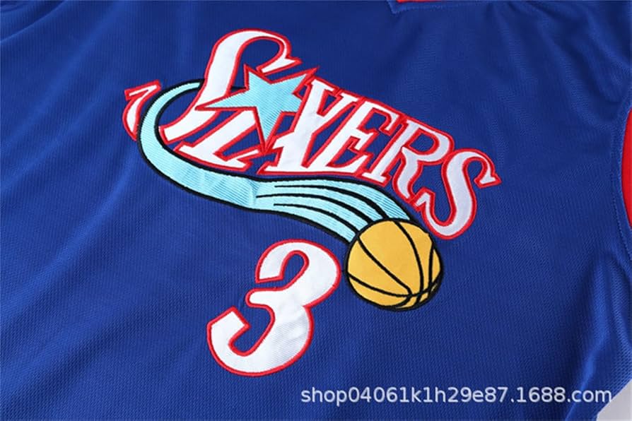 あいばーそん3ページです。 即日発送 希少 刺繍ユニフォーム】NBA 76ers #3 アイバーソンXL