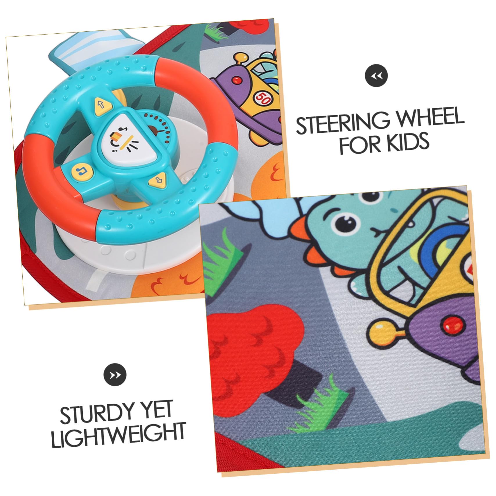 Uonlytech Volante Giocattolo per Simulazione di Guida Educativa Adattabile Sedili Posteriori Auto Stimola Apprendimento e Sviluppo Cognitivo Gioco Interattivo per Indoor e Outdoor