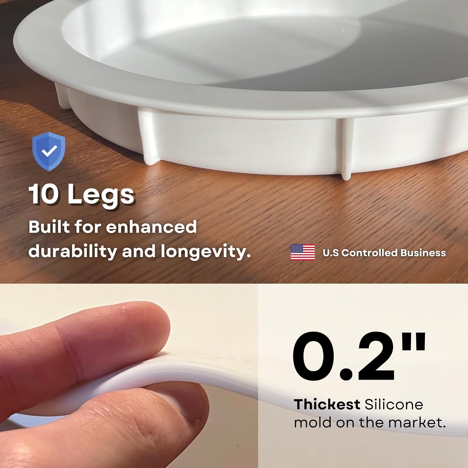 Alaskey® Premium Round Resin Table Silicone Mold 14"x2" | Durable, Reusable, No Seal Required | Large Epoxy Resin Mold for DIY Effortless River Table, Coasters, Cutting Boards, Charcuterie, and Crafts