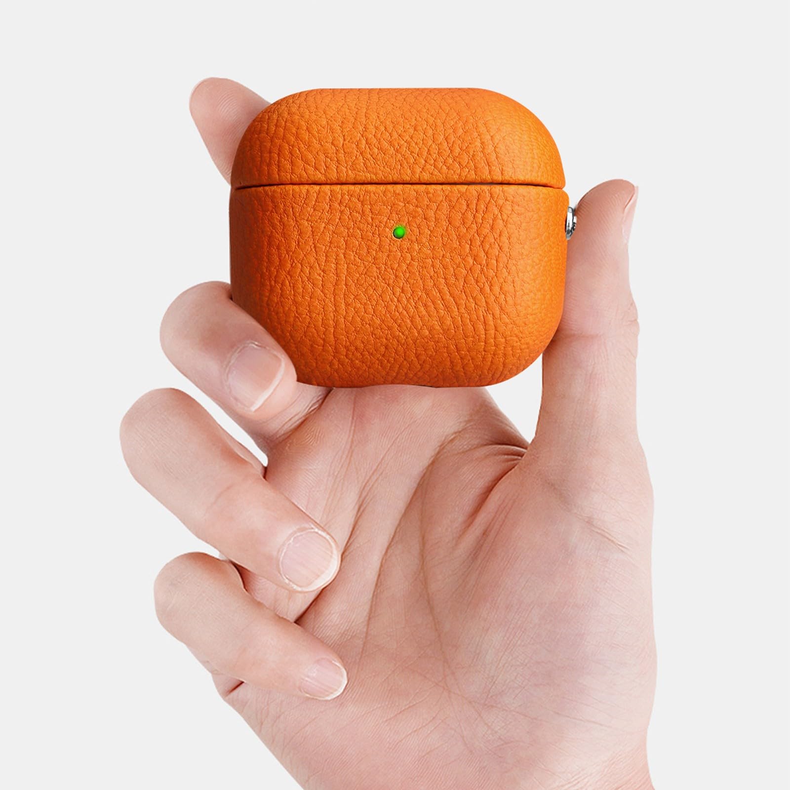 Generic Schutzhülle kompatibel mit AirPods 4/5. Generation (Farbe: Grau), Ledertextur, Schutzhülle, harte Vollabdeckung