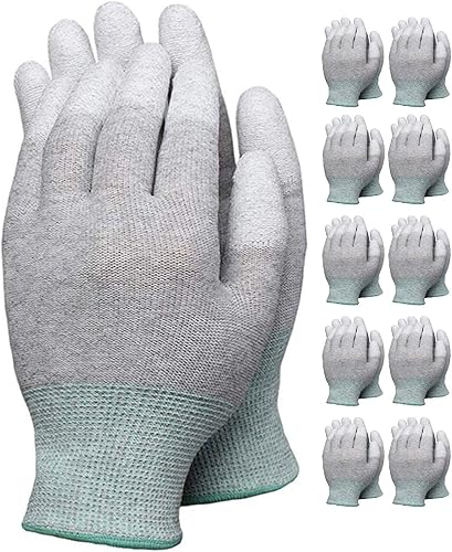 Miniatura 1 de VIPER - 10 pares de guantes antiestáticos, recubiertos de fibra de carbono gris, 13G ESD guantes de trabajo de seguridad