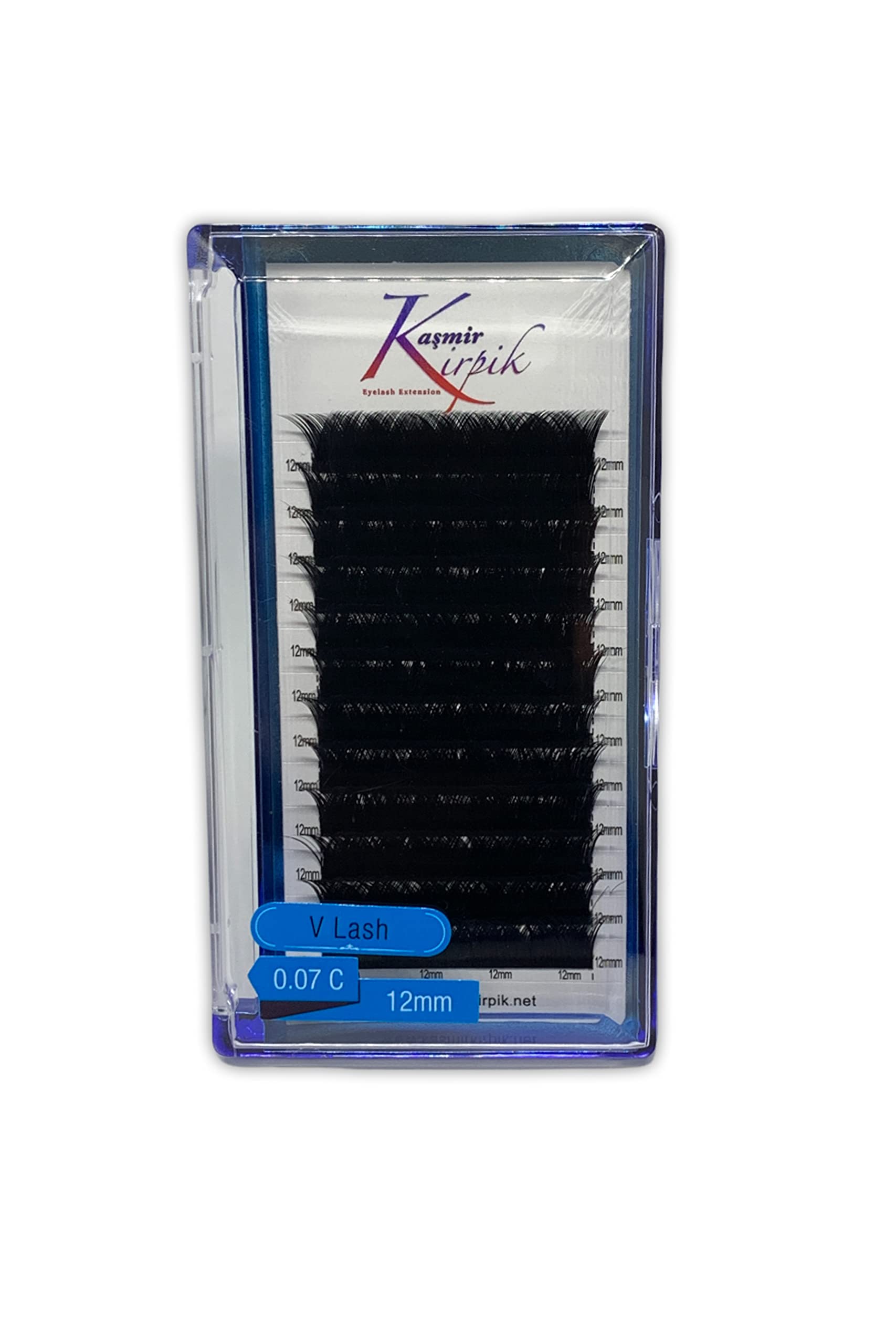 Kaşmir Kirpik V 0.07 mm C kıvrım 12 numara tek boy kutu
