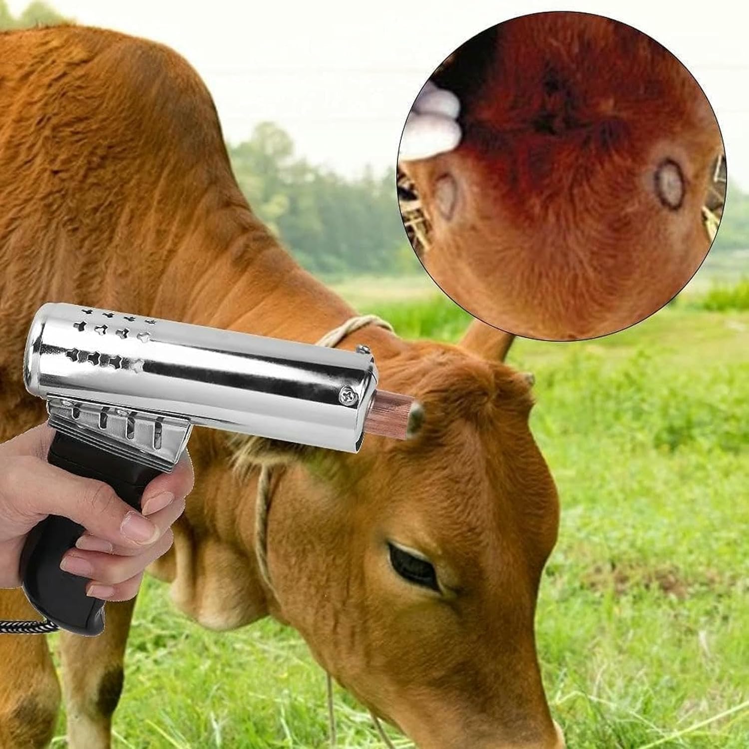 Dehorner elettrico per capre e bovini, riscaldamento rapido, strumento di dehorning senza sangue per vitelli e agnelli (15-70 giorni), efficiente attrezzatura agricola per la cura degli animali