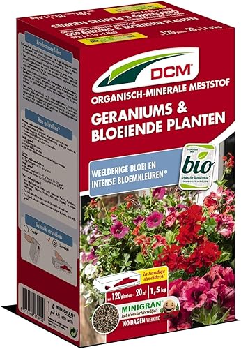 DCM Meststof Géraniums & plantes en pleine floraison 1,5 kg