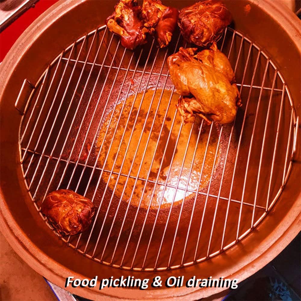 Huanniu - Griglia Rotonda in Acciaio Inossidabile 304,con pinze per Barbecue, Diametro 44,5 cm, Adatta per Barbecue Weber Ball da 47 cm, Carbone di Legna, griglia Rotonda Portatile Huanniu - Griglia Rotonda in Acciaio Inossidabile 304,con pinze per Barbecue, Diametro 44,5 cm, Adatta per Barbecue Weber Ball da 47 cm, Carbone di Legna, griglia Rotonda Portatile