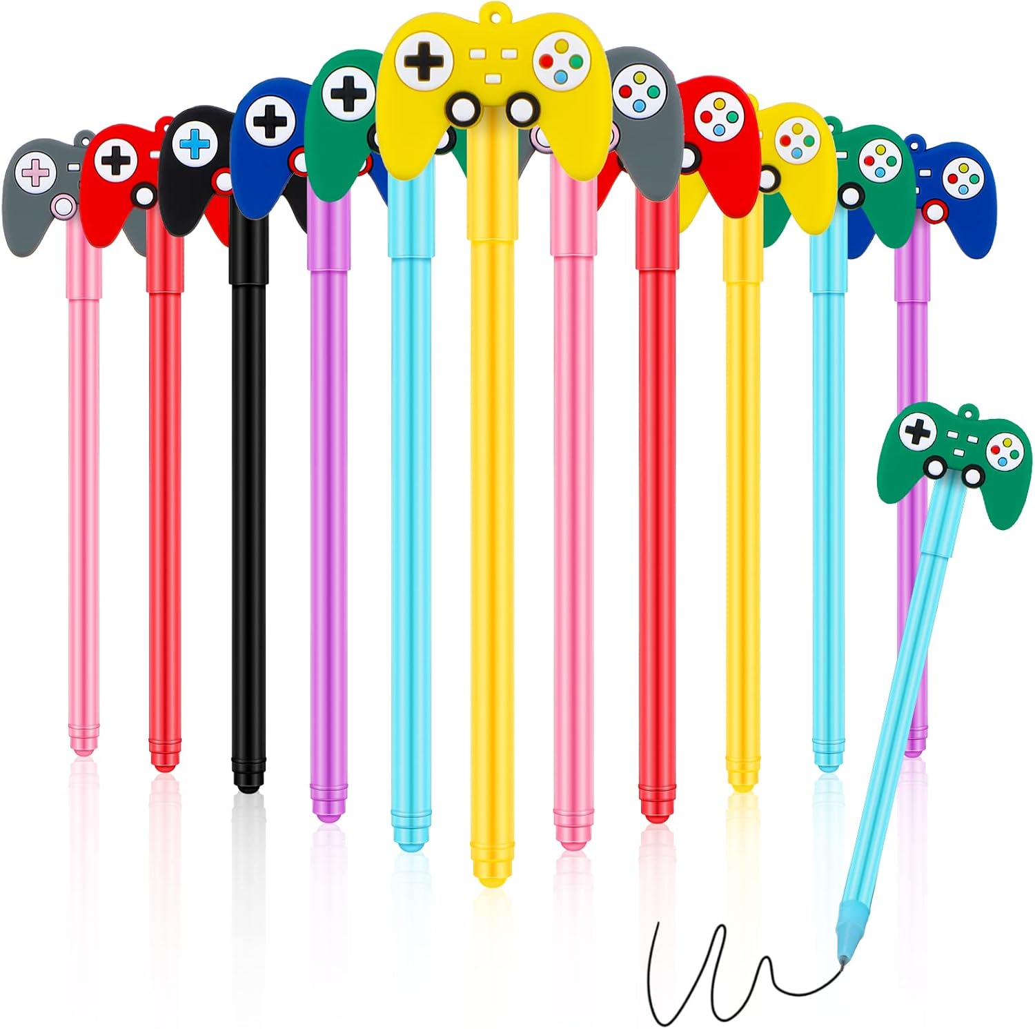 Tinlade 24 Pcs Video Game Pens Gamer Party Favors Video Gaming Themed Birthday Party Favor Gifts Controller Ink Kids Pens for Boys Classroom Prizes (Multicolor) Tinlade 24 Pcs Video Game Pens Gamer Party Favors Video Gaming Themed Birthday Party Favor Gifts Controller Ink Kids Pens for Boys Classroom Prizes (Multicolor)