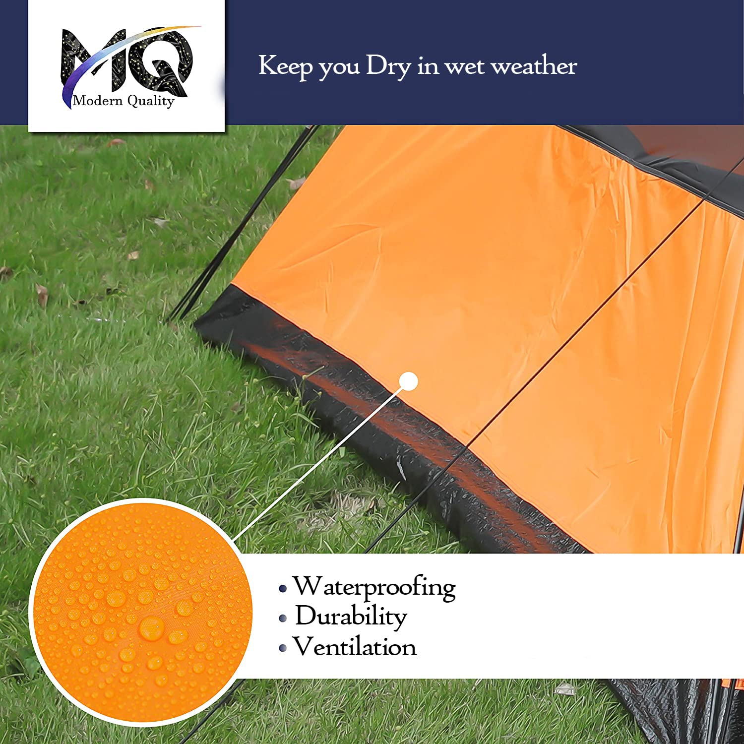 MQ Camping-Zelt (244 x 213 cm) für 2 oder 3 Personen - leichtes, wasserdichtes Zelt als ideale Camping Ausrüstung