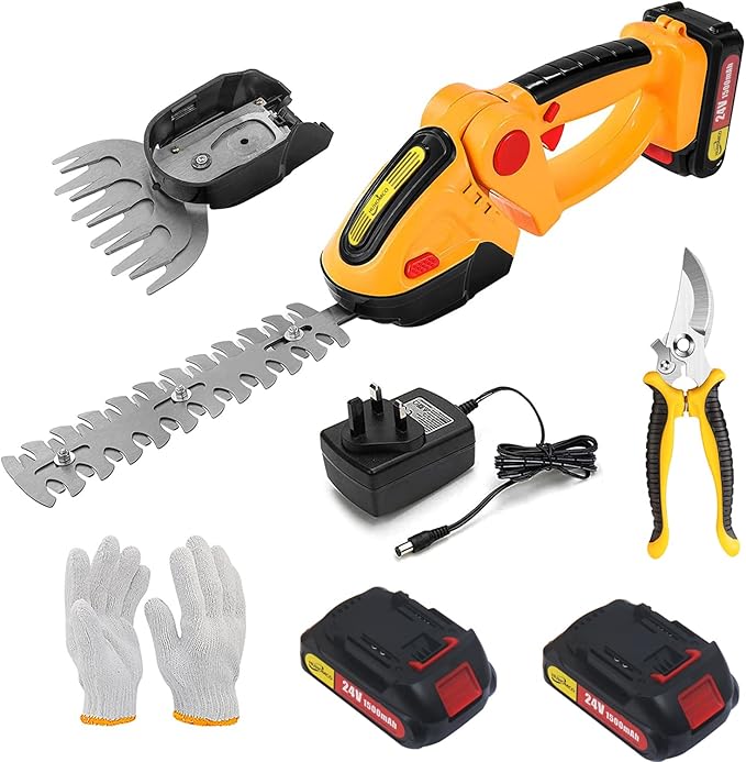 Cordless Grass Shear and Shrubber Trimmer with 2pcs 24Volt LithiumIo