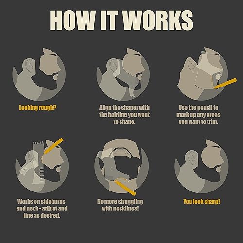 Beard Shaper Kit - Precision Styling Tool & Guide with Pencil