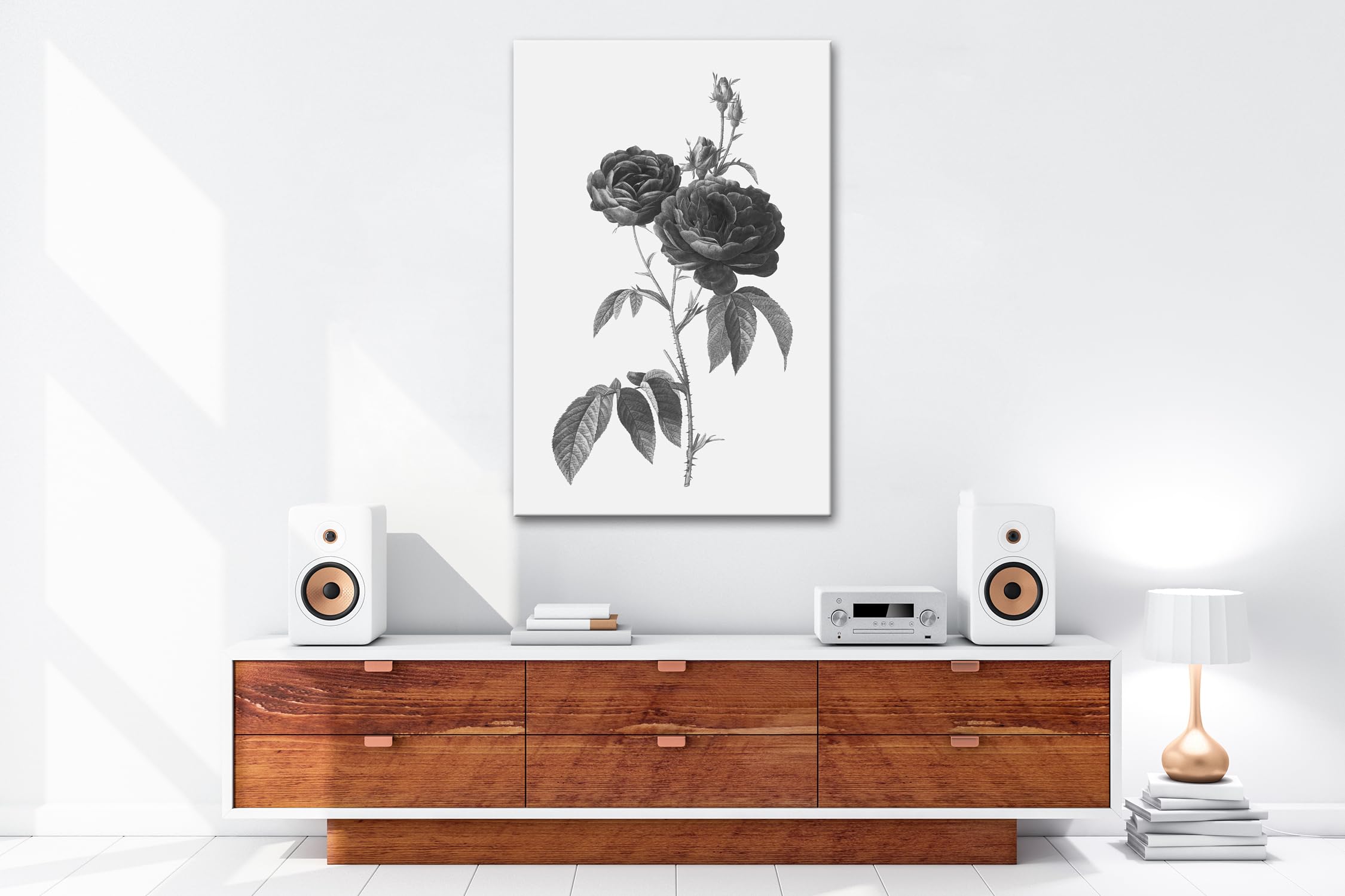 deyoli Obraz na płótnie delikatne płatki róż, klasycznie ilustrowane naturalnym pięknem format: 120 x 80 cm XXL druk artystyczny obraz na blejtramie/obraz ścienny/dekoracja salonu