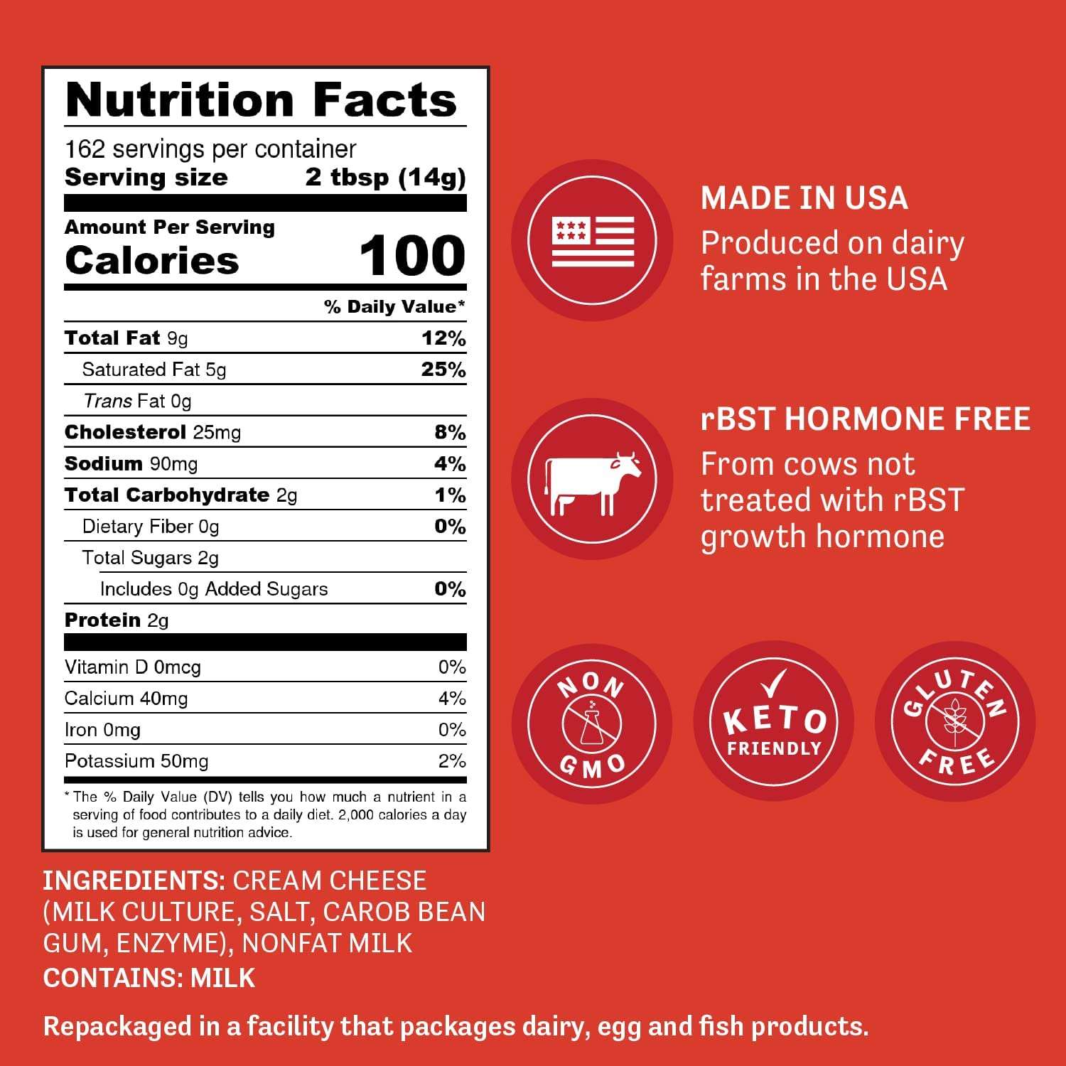 Judees Cream Cheese Powder 5 lb - 100 Non-GMO Keto-Friendly - rBST Hormone-Free Gluten-Free and Nut-Free - Made — view 3