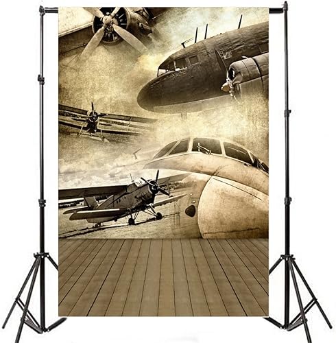 Yeele Fondos de fotos de aviones vintage de 5 x 7 pies, biplano, retro, avión, guerra, veterano, fotografía, fondo de la Segunda Guerra Mundial,