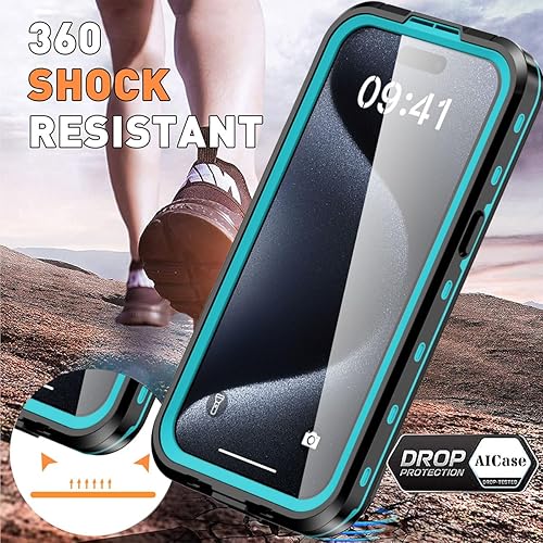 Miniatura 8 de AICase Funda impermeable para iPhone 15 Pro Max (6.7 pulgadas) con MagSafe a prueba de nieve, polvo y golpes, protección de cuerpo completo con