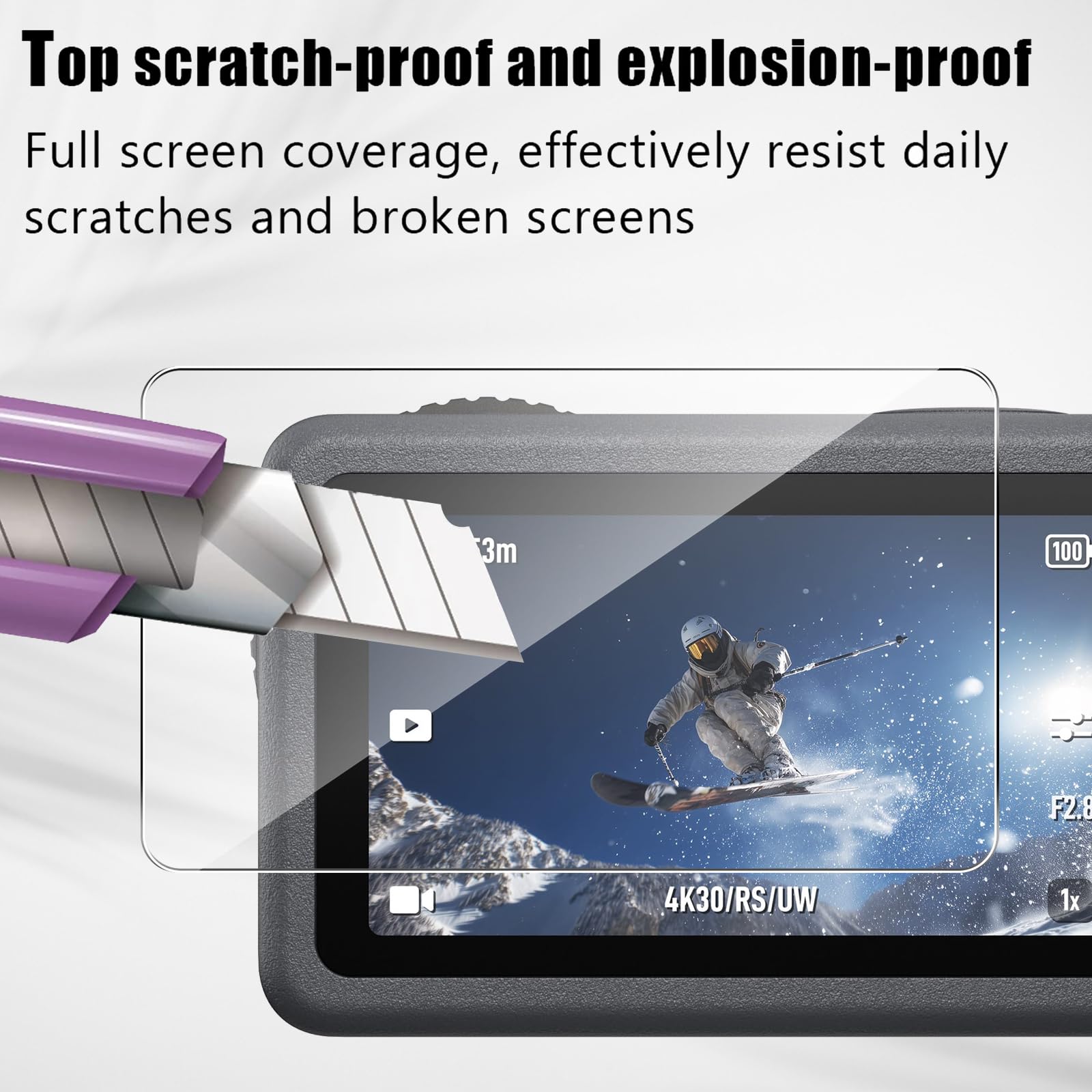 Holilo Vetro Temperato Pellicola per DJI Osmo Action 6【2 Pezzi】 Pellicola Protettiva, Pellicola Durezza 9H Senza Bolle Protezione Schermo HD Anti-graffio Anti-Impronta