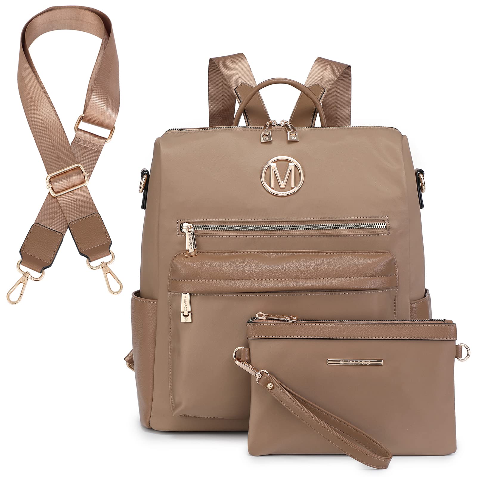 MKP COLLECTIONWomen Nylon Backpack Purse Convertible Large Ladies Designer Rucksack Travel Shoulder Bags Handbag 2PCS