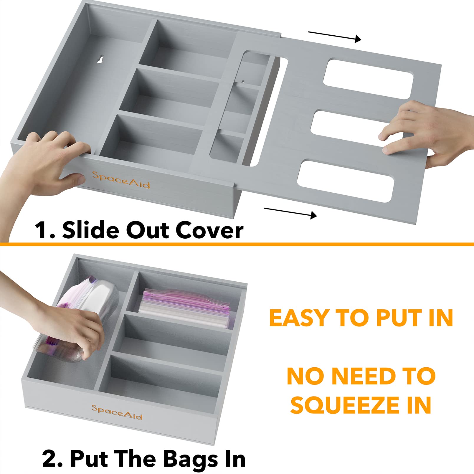 Organizador De Bolsas Para Cajón De Cocina – 5 Piezas De Bambú, Con Etiquetas