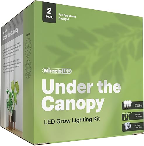 Miracle LED Under The Canopy - Kit de luces de cultivo para interiores, doble rendimiento de plantas, luz diurna absoluta, espectro completo,