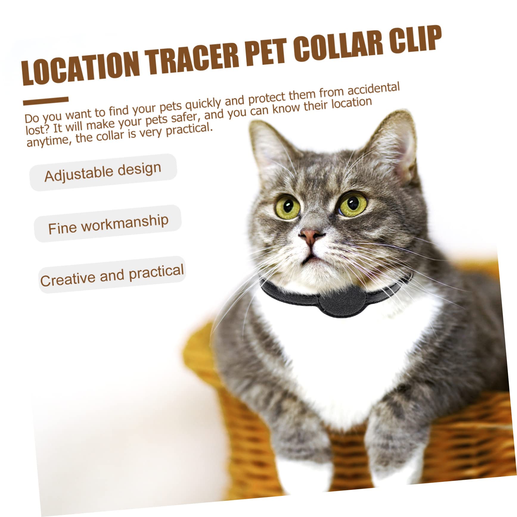 Kisangel 5piezas Collar De Seguridad para Gatos y Perros Pequeños Diseño De Localizador Collar Decorativo De PU para Mascotas Resistente y Ligero para Uso Exterior