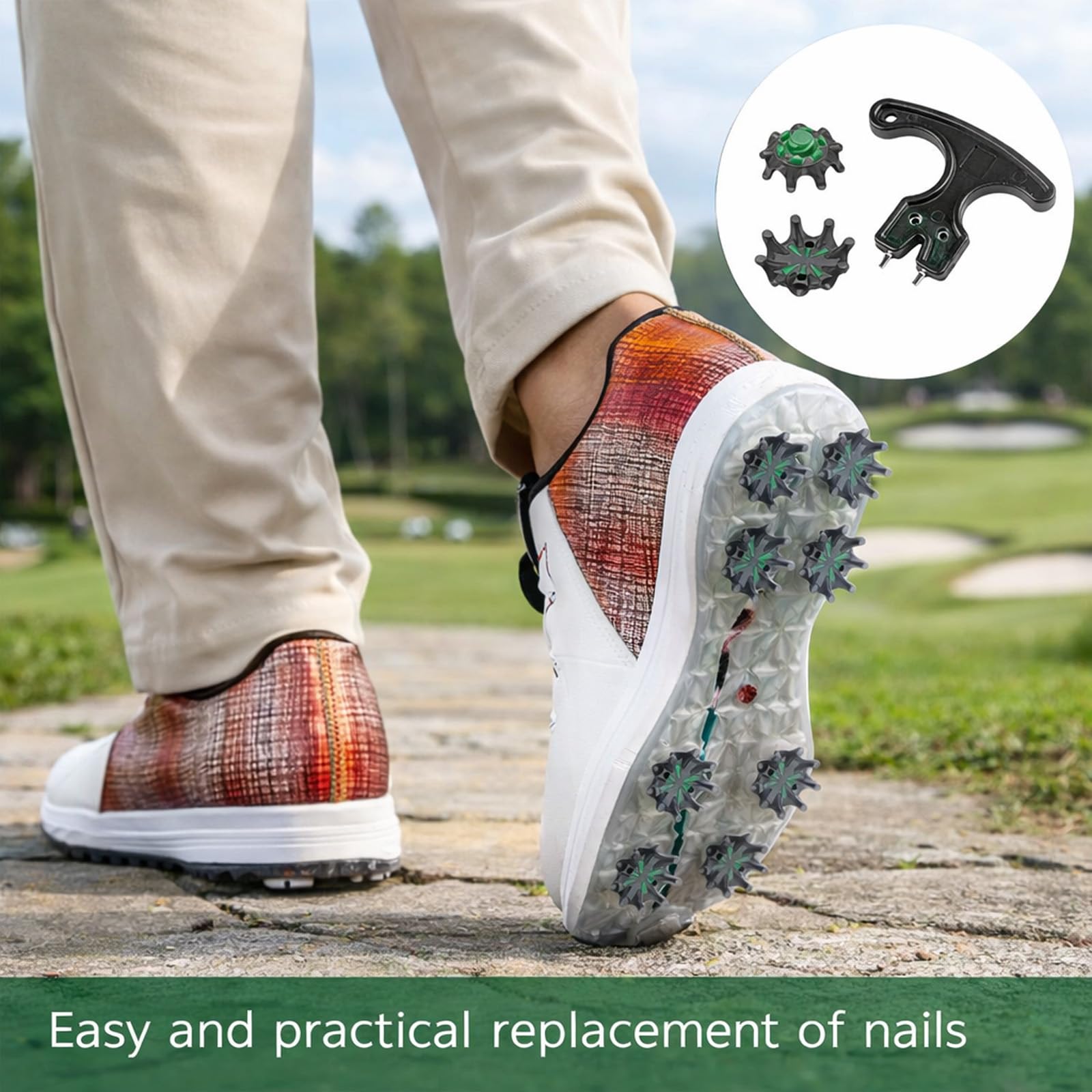 20 tacos de repuesto para zapatos de golf de giro rápido con llave, tacos de golf compatibles con Fast Lok Twist 3.0, tacos de goma suave antideslizantes para zapatos de golf FootJoy, negro y