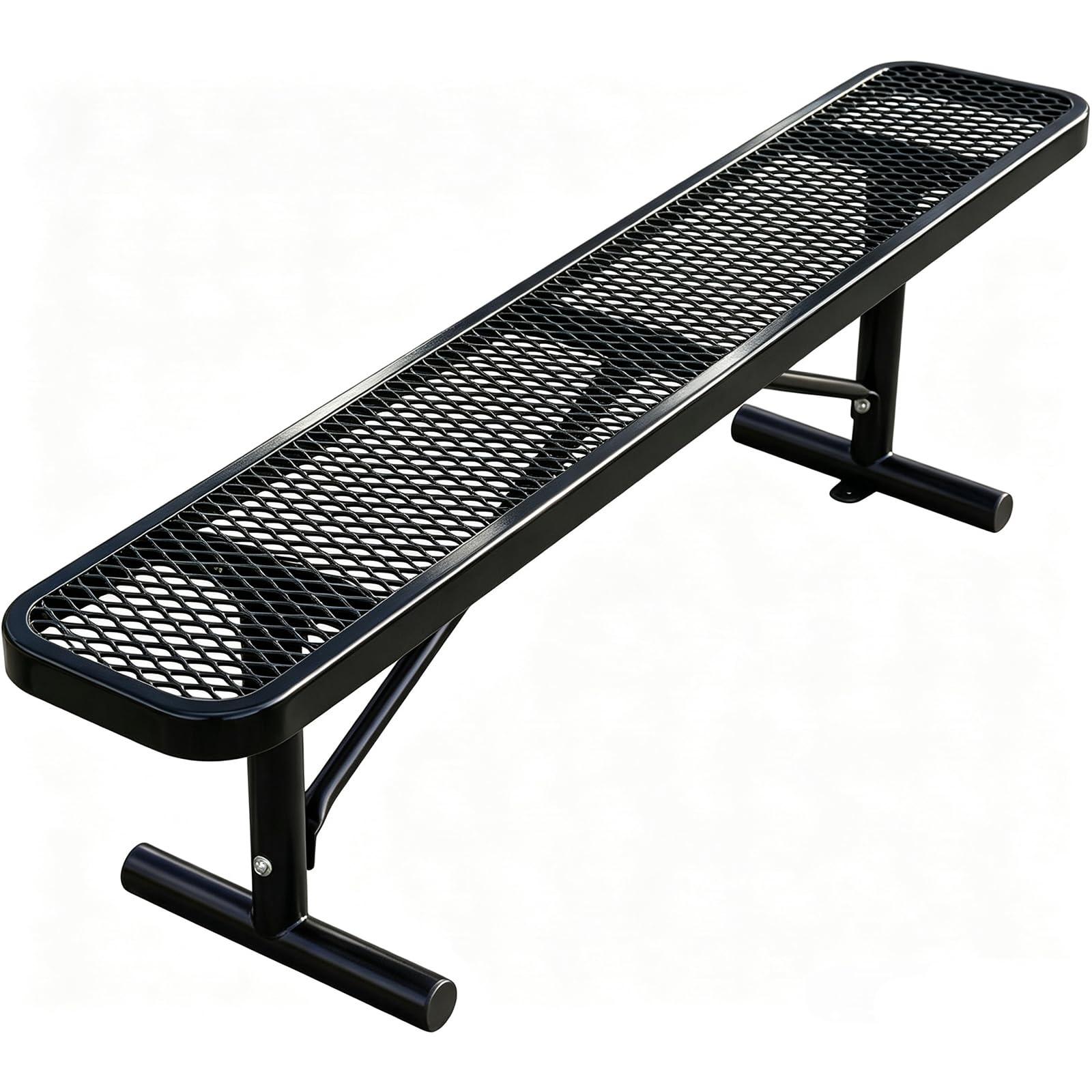 Banco de Parque de Metal Duradero para Espacios al Aire Libre, Marco de Hierro Fundido Resistente, Asiento de jardín para Patio y Porche,Negro,6ft