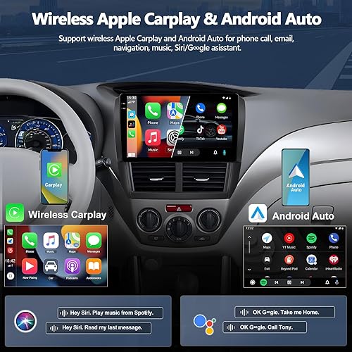 Miniatura 4 de CAMECHO 4+128 GB Radio de coche estéreo para Subaru Forester Impreza 2008-2012, 9 "Incell 1280 * 720 unidad principal de pantalla táctil con Android